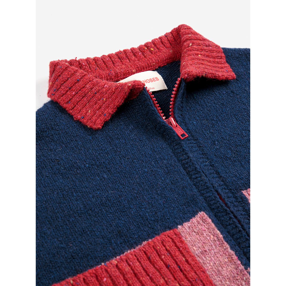 Bobo Choses Gebreid Color Block vest met ritssluiting