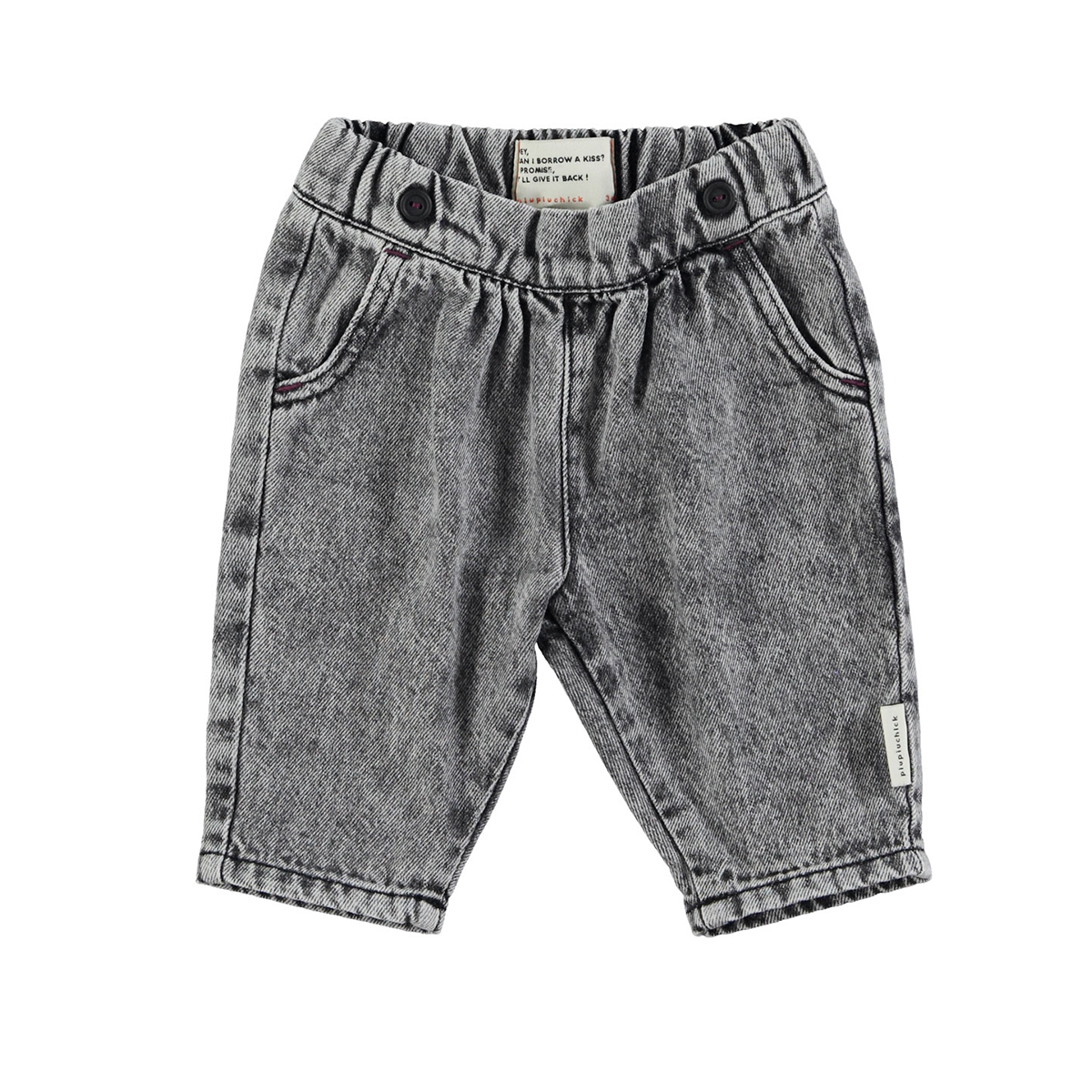 Piupiuchick babybroek -  Washed Black Denim