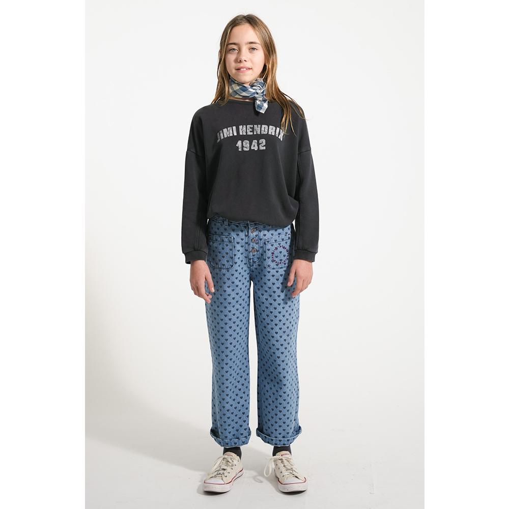 Piupiuchick Sweater  - Faded Black met Jimi Hendrix print