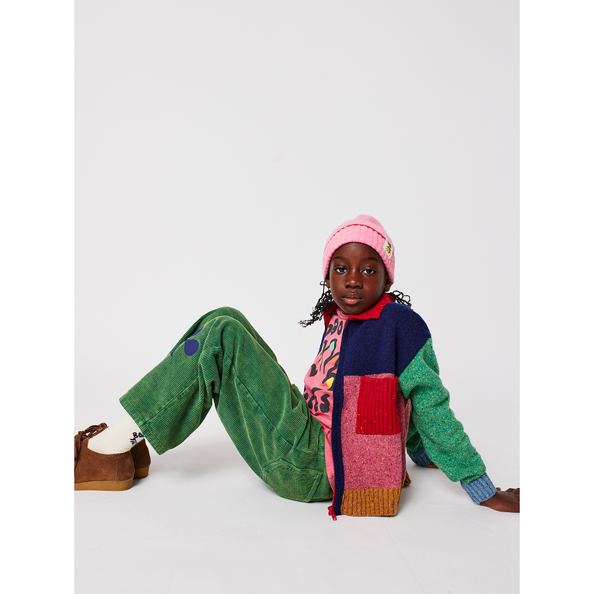 Bobo Choses Gebreid Color Block vest met ritssluiting