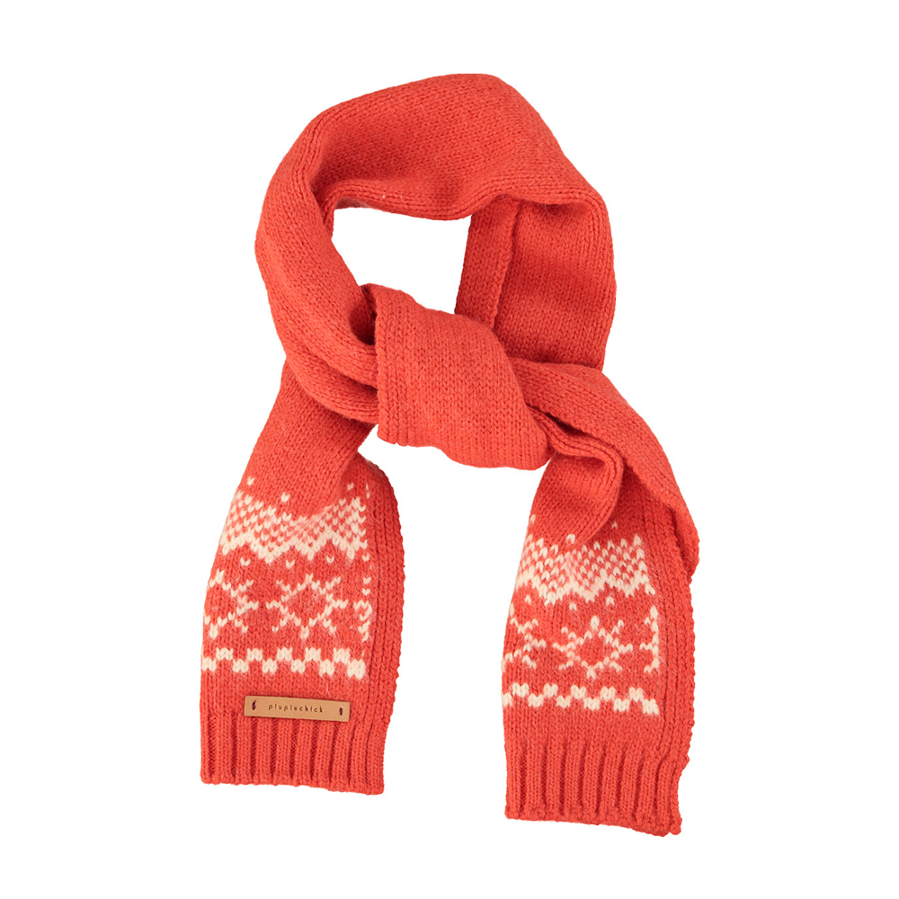 Piupiuchick Rode Jacquard Gebreide Sjaal