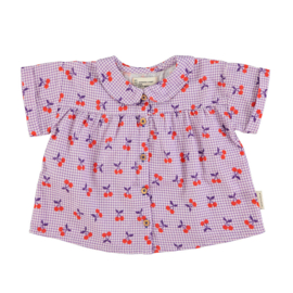 Piupiuchick Peter Pan kraag blouse met kersjes