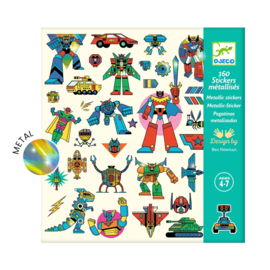 Djeco 160 Metallic Stickers Robots DJ09276 | 4+