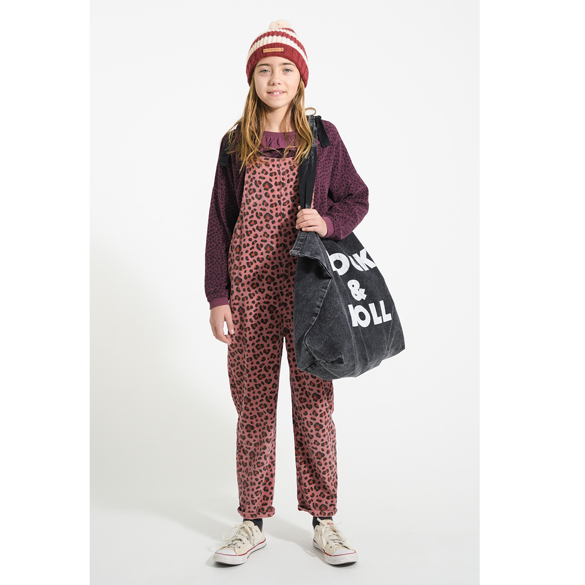 Piupiuchick Terry Sweater  -  Aubergine met Animalprint