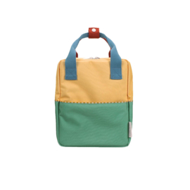 Sticky Lemon Backpack Small - Colourblocking Sandy yellow + Aquatic Green