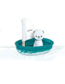 * Plan Toys * Houten Zeilboot IJsbeer  12m +