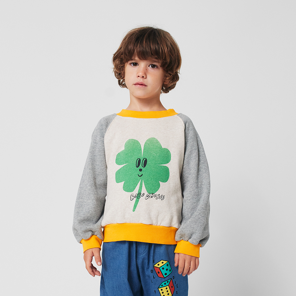 Bobo Choses Lucky Clover raglan sweatshirt