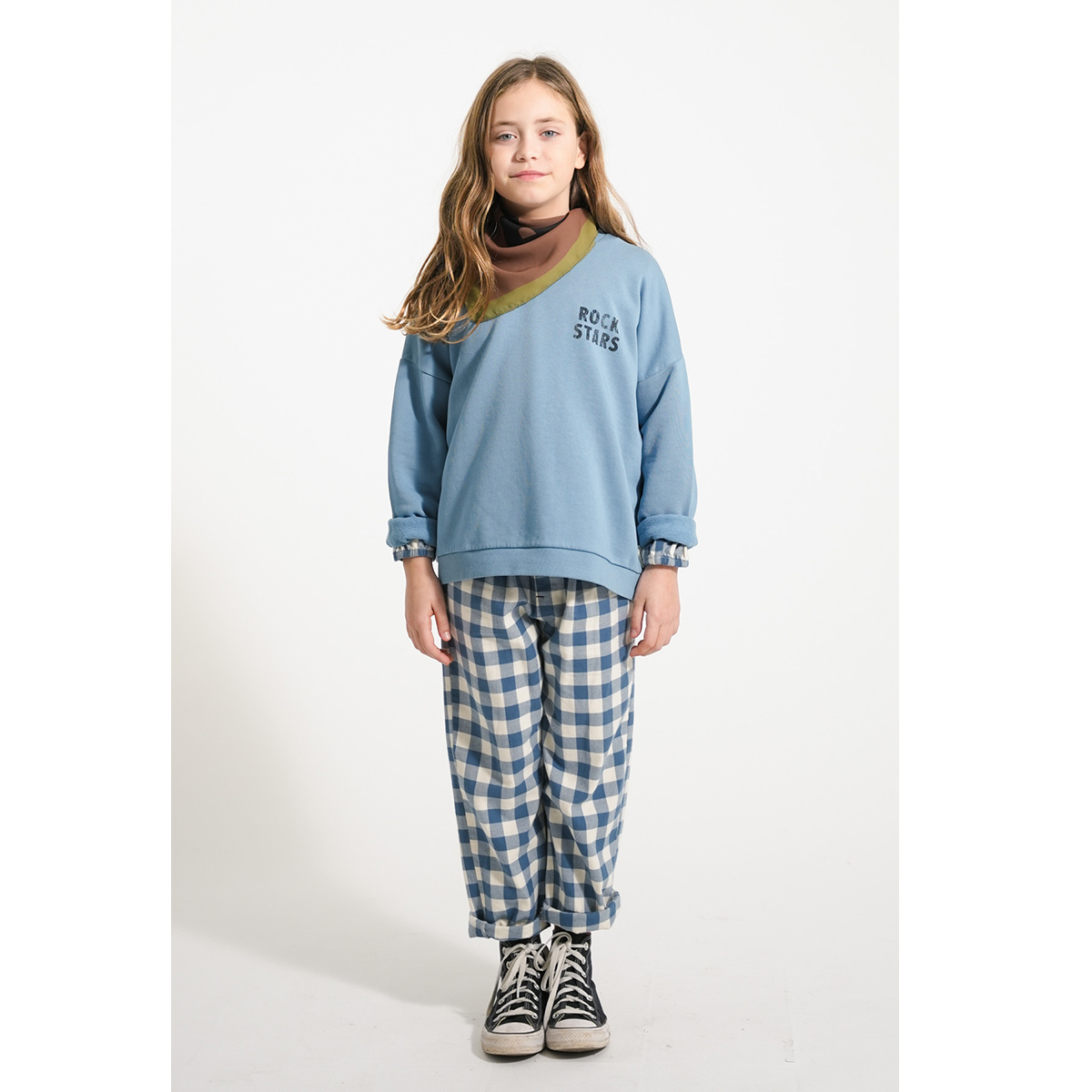 Piupiuchick Sweater - Blauw met Rockstars print