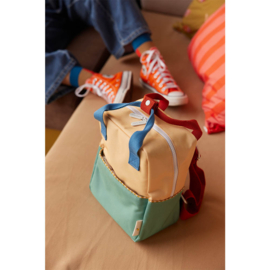 Sticky Lemon Backpack Small - Colourblocking Sandy yellow + Aquatic Green