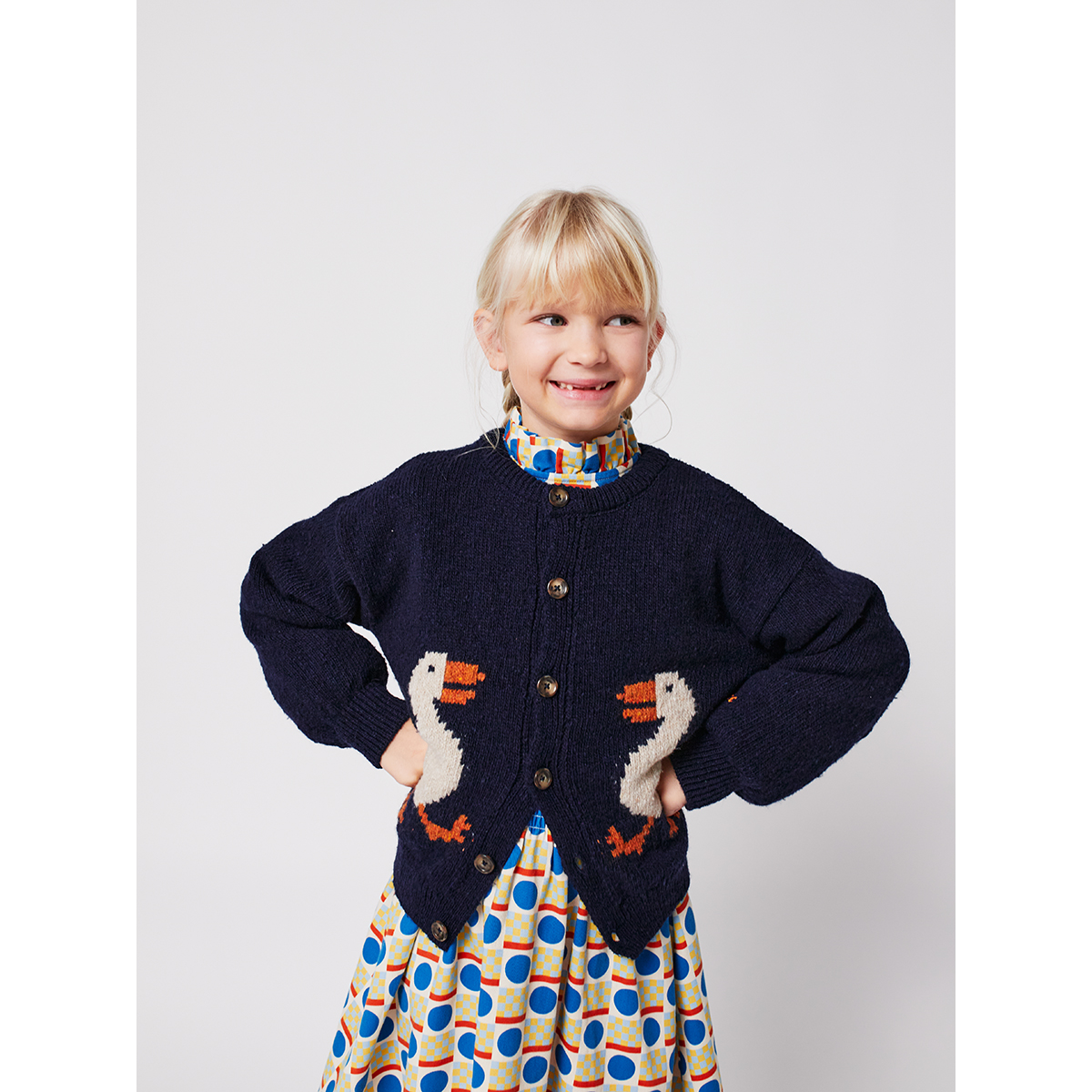 Bobo Choses Gebreid wollen vest La Oca