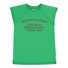 Piupiuchick | Groene T-shirt jurk met "Hottest Summer" print