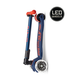 Inklapbare Micro Step Maxi Deluxe - Marineblauw LED | 5-12 jaar