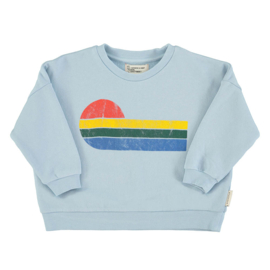 Piupiuchick sweatshirt lichtblauw - Wave print