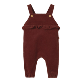 Lil Atelier Obert Corduroy Baby Overall  -  Hot Chocolate
