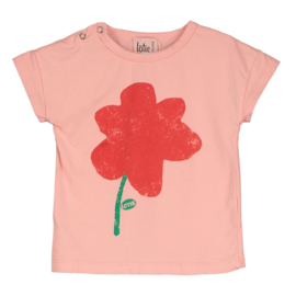 Lotiekids baby T-shirt Big Poppy - Pale pink