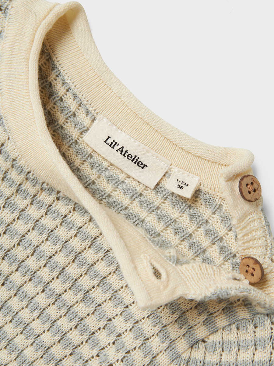 Lil Atelier newborn Knit Suit Nelson  -  Pigeon