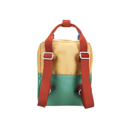 Sticky Lemon Backpack Small - Colourblocking Sandy yellow + Aquatic Green
