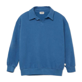 Cozmo | Atlas soft feel polo sweatshirt | Blauw