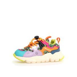 Flower Mountain kindersneakers Yamano Junior - Green Bottle-Raspberry-Orange