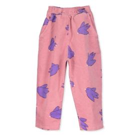 Lotiekids Corduroy Broek - Roze met Birds print