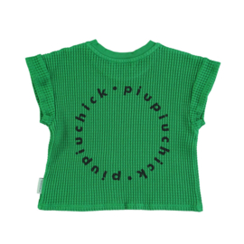 Piupiuchick | Groen T-shirt met zwarte logoprint ( met rugprint)