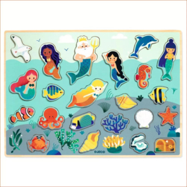 Djeco Houten puzzel Zeemeerminnen Puzzlo Sea DJ01833 | 2+