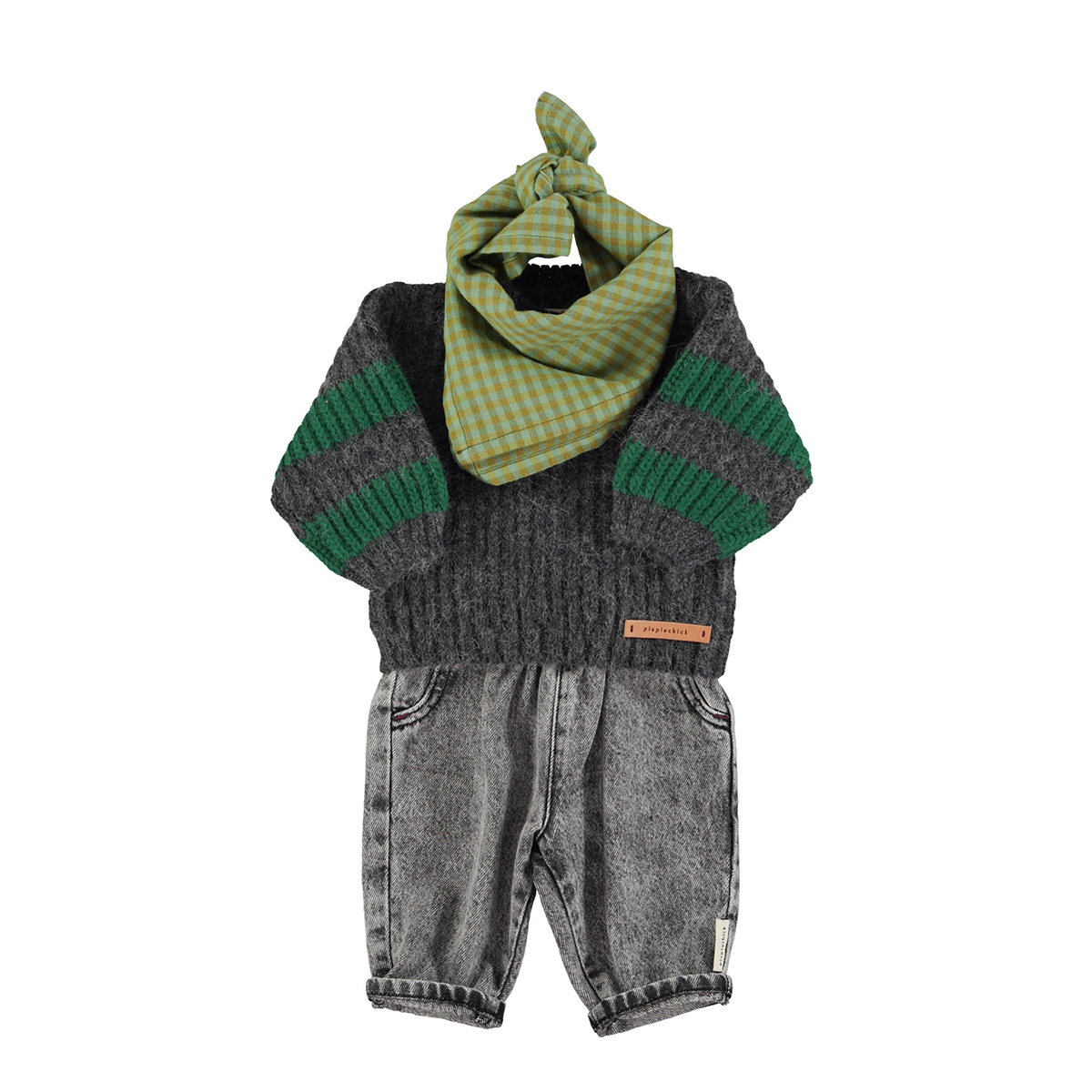 Piupiuchick babybroek -  Washed Black Denim