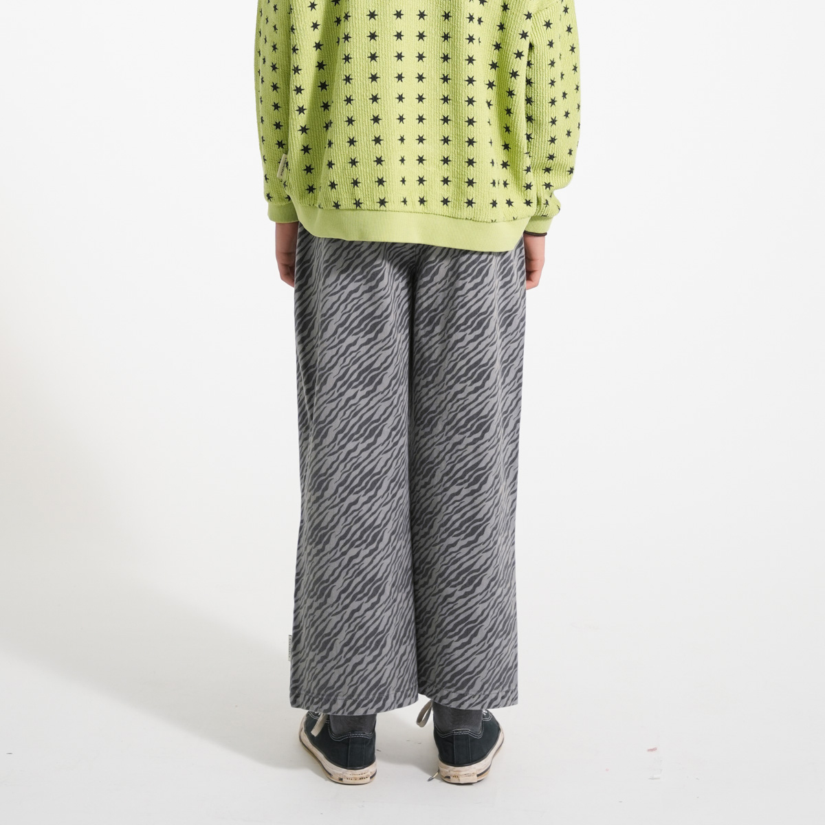 Piupiuchick Flared Broek -  Grijs met Zebraprint