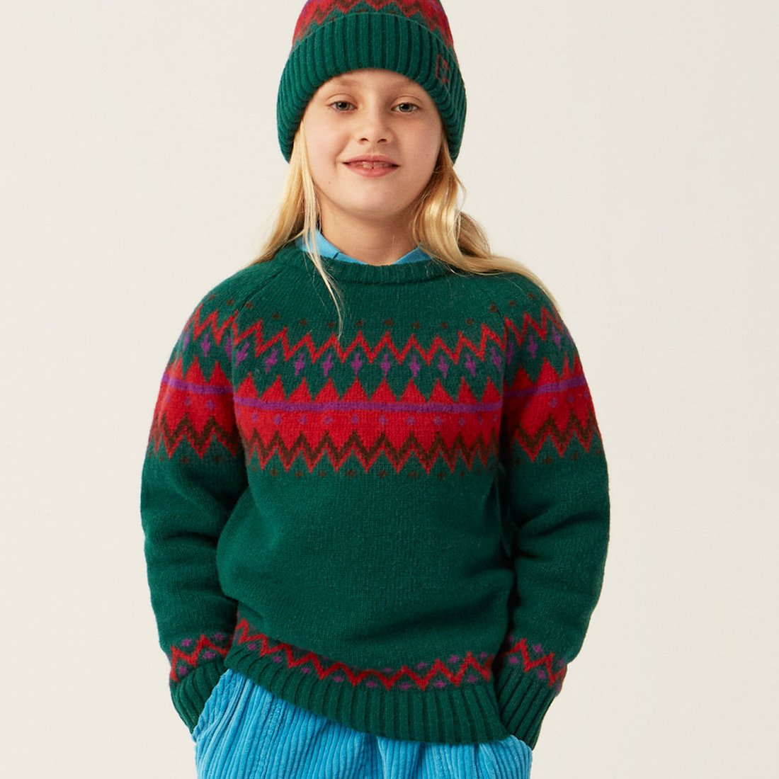 The Campamento Zig Zag Green Jumper