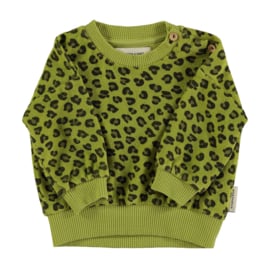 Piupiuchick | Terry baby sweastshirt groen met animal print
