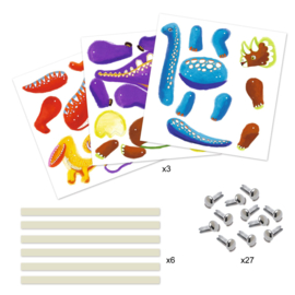Djeco knutselset Jumping Jacks Dino's DJ09680 | 5-8 jaar