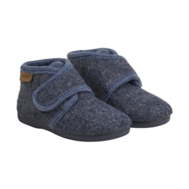 Enfant | Wollen kinderpantoffels | Navy Melange