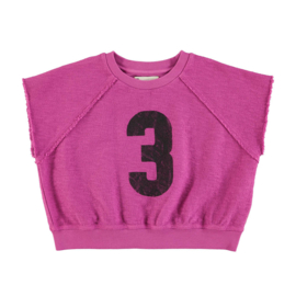 Piupiuchick mouwloze fuchsia sweater met rugprint