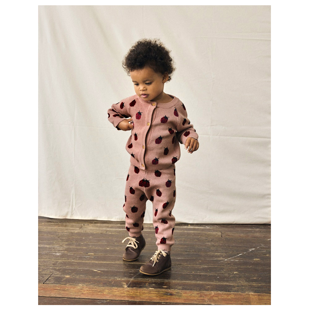 Lil Atelier newborn jacquard vestje Lulio  -  Misty Rose