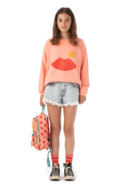 Piupiuchick | Coral sweater met "Lips" print (met rugprint)
