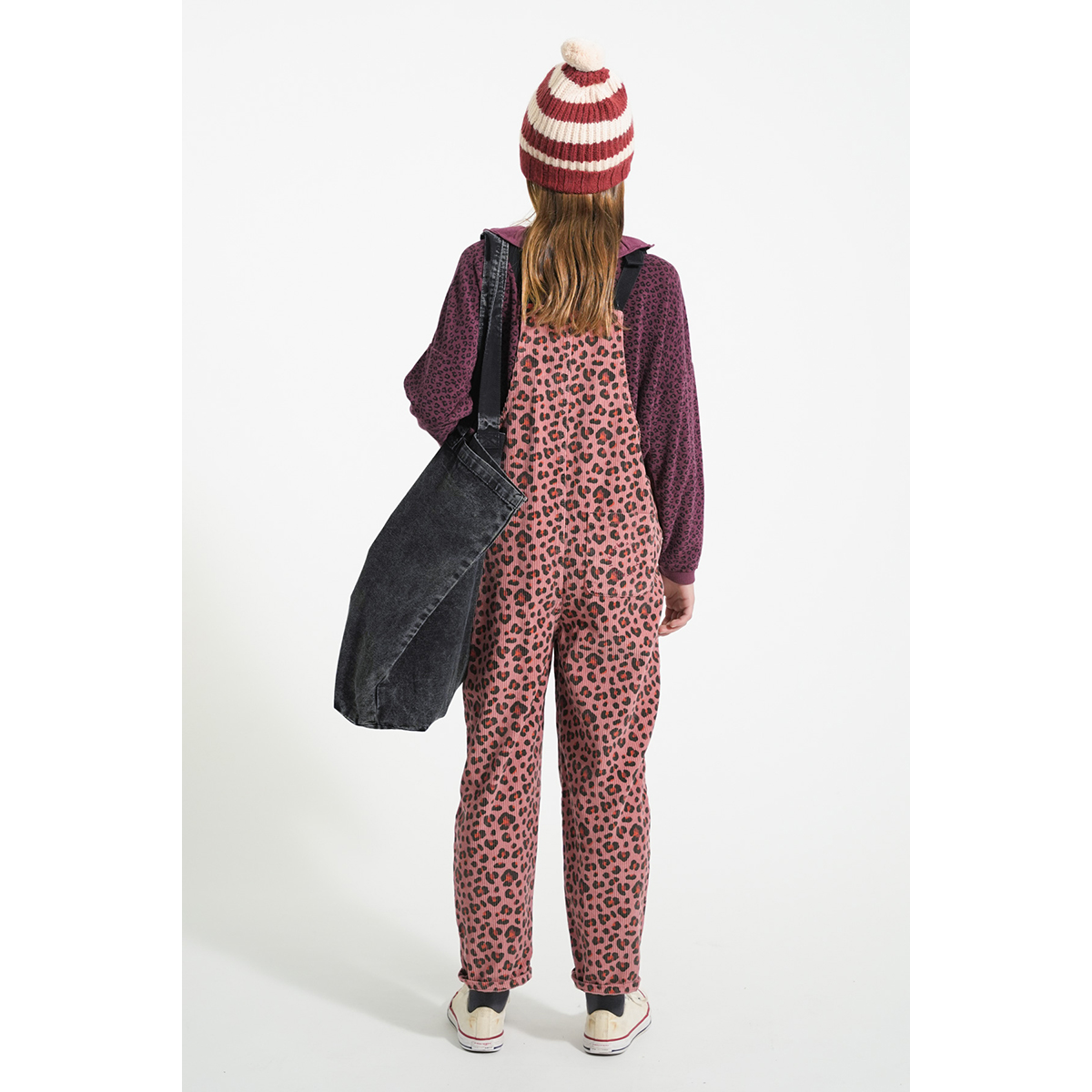 Piupiuchick Roze Corduroy Salopet -  Animal print