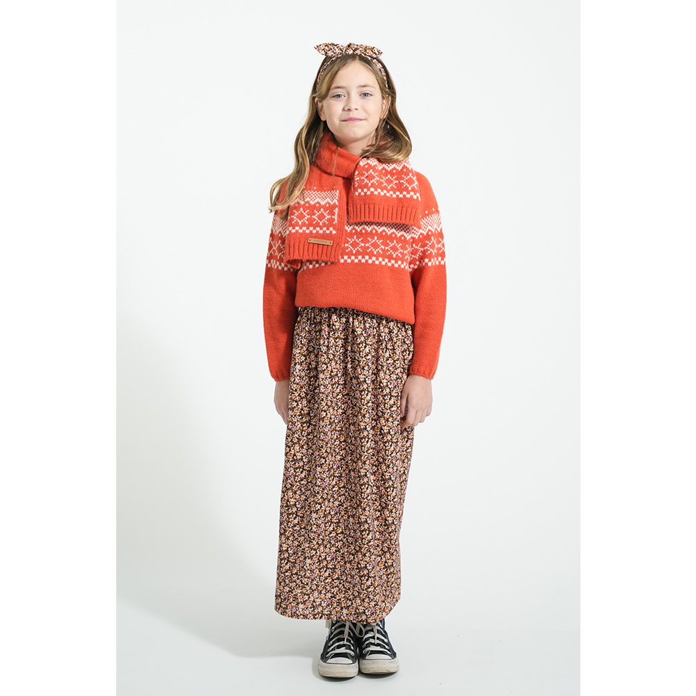 Piupiuchick Rode Jacquard Gebreide Sjaal