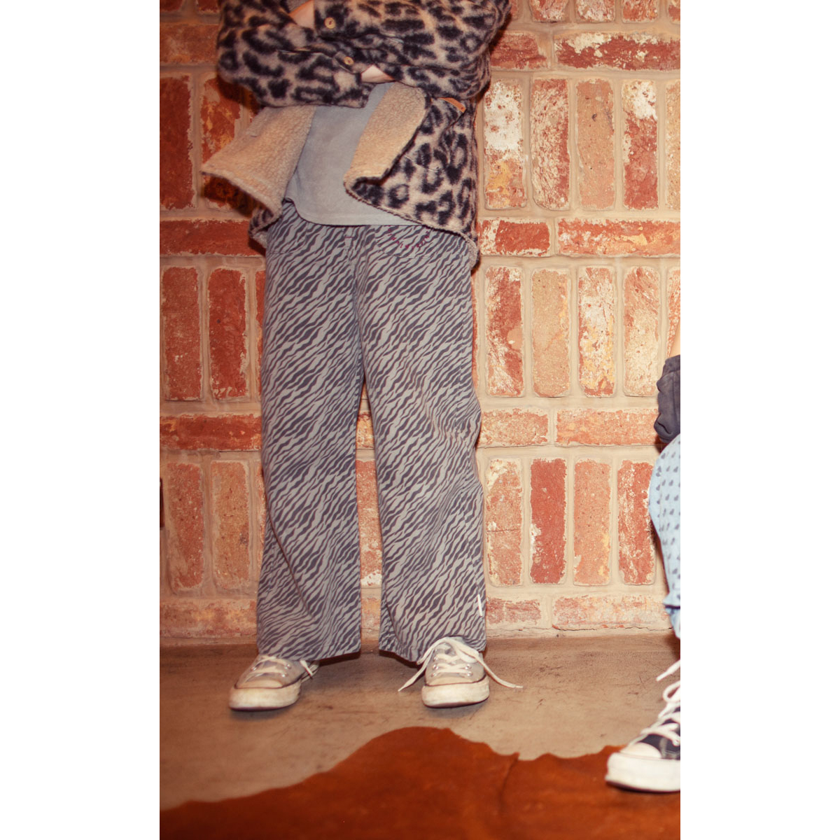 Piupiuchick Flared Broek -  Grijs met Zebraprint