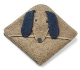 Liewood  |  Albert hooded towel Dog | Oat mix