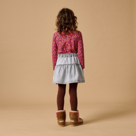 Petit Blush Jeans Ruffle Skirt  -  Washed Grey