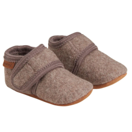 Enfant | Wollen babypantoffels | Walnut