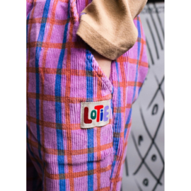 Lotiekids Geruite Corduroy broek  -  Fuchsia