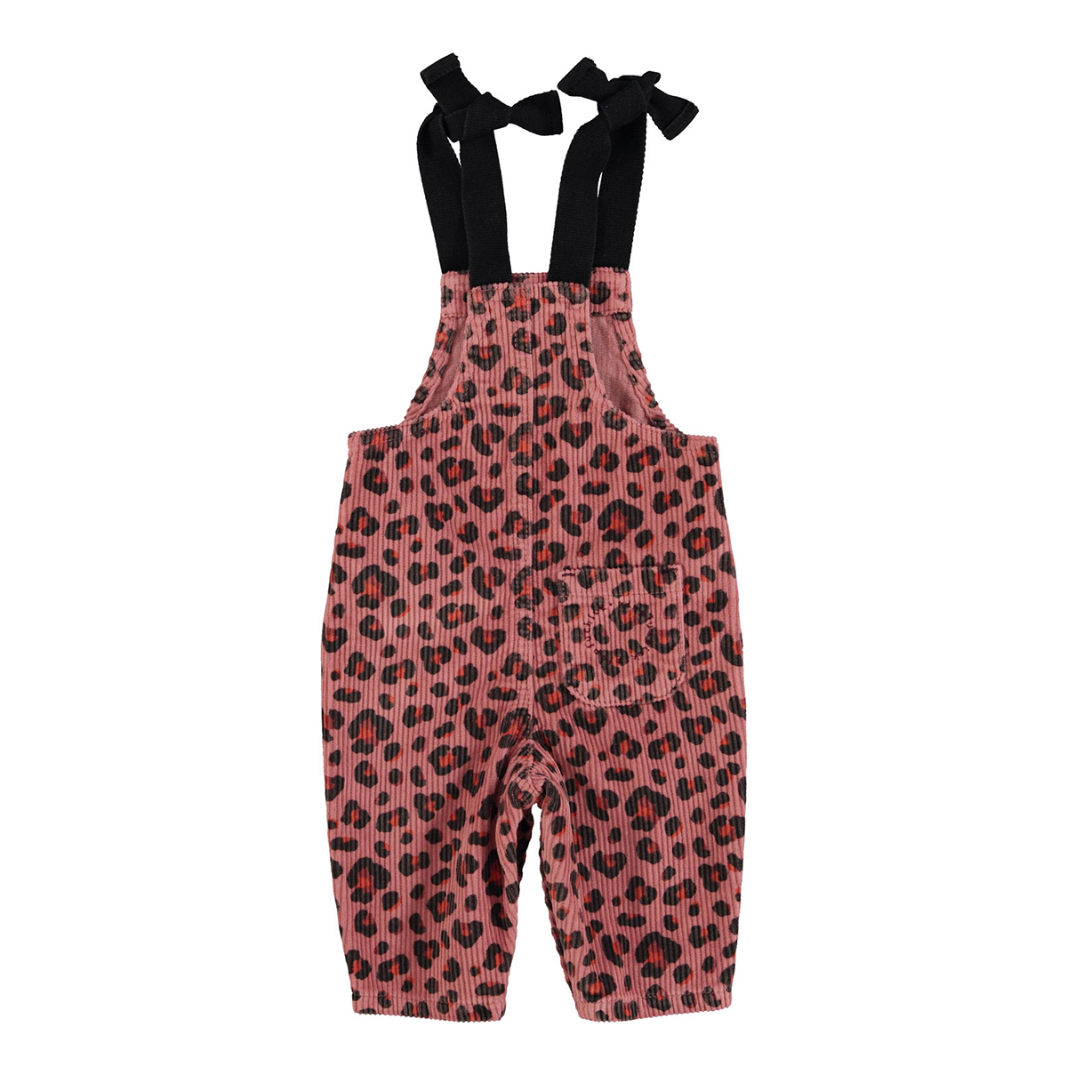 Piupiuchick Roze Corduroy Baby salopet -  Animal print