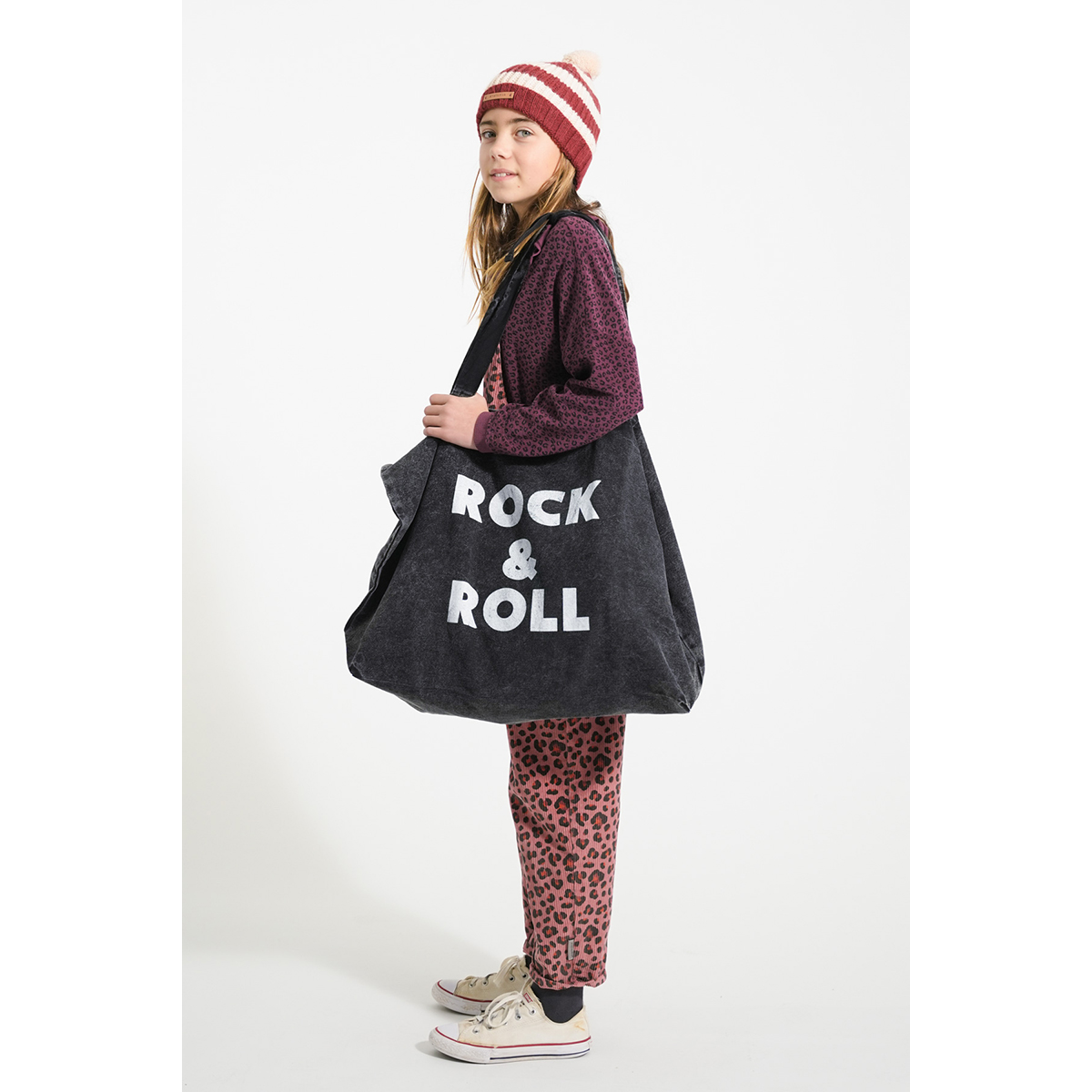 Piupiuchick Terry Sweater  -  Aubergine met Animalprint