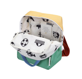 Sticky Lemon Backpack Small - Colourblocking Sandy yellow + Aquatic Green