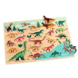 Djeco Houten puzzel dinosaurussen Puzzlo Dino DJ01832 | 2+
