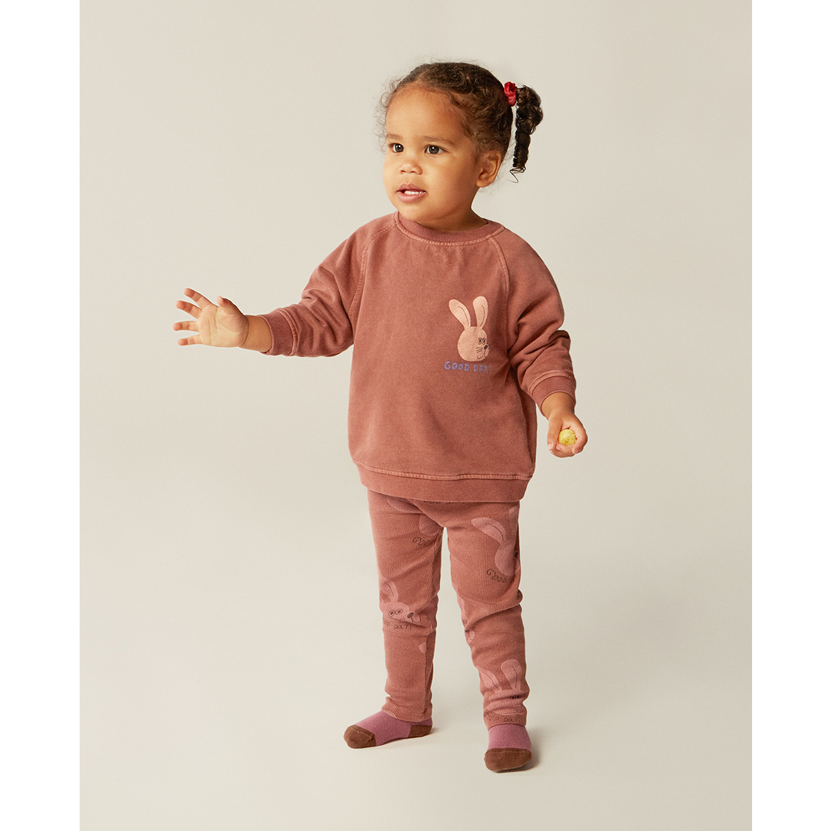 The Campamento Baby leggings Rabbit - Purple Brown