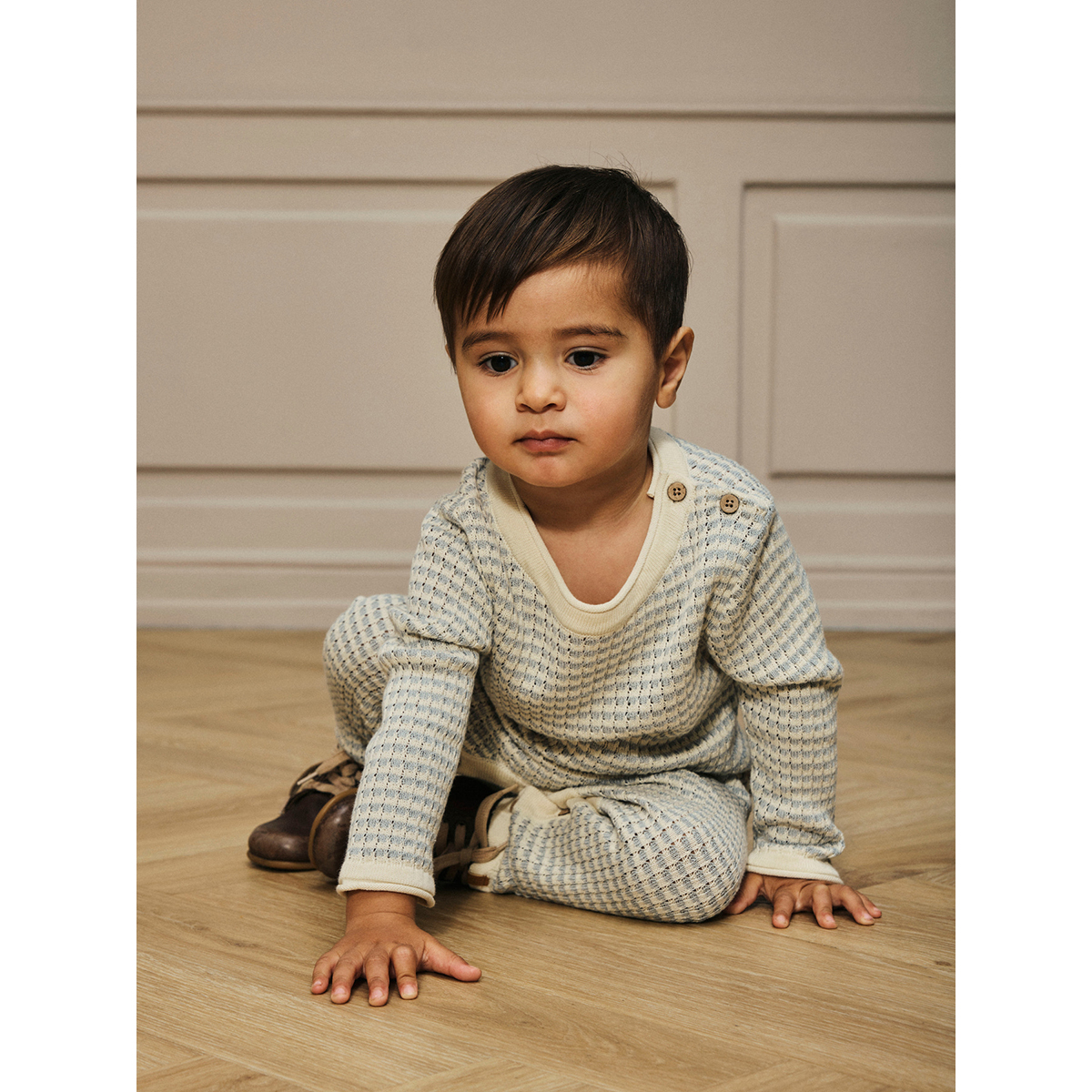 Lil Atelier newborn Knit Suit Nelson  -  Pigeon