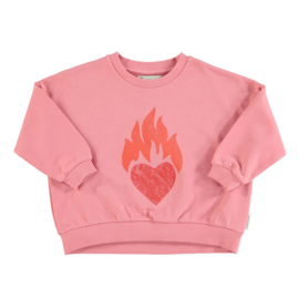 Piupiuchick | Roze sweater met  "Heart" print (met rugprint)
