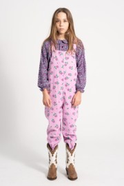 Piupiuchick | Dungarees | Salopet roze corduroy met bloemen